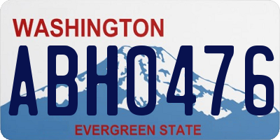 WA license plate ABH0476