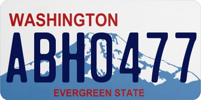 WA license plate ABH0477