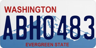WA license plate ABH0483