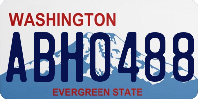 WA license plate ABH0488