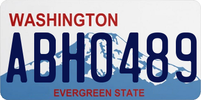 WA license plate ABH0489