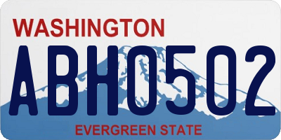 WA license plate ABH0502