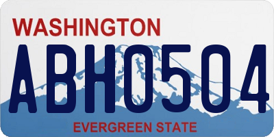 WA license plate ABH0504