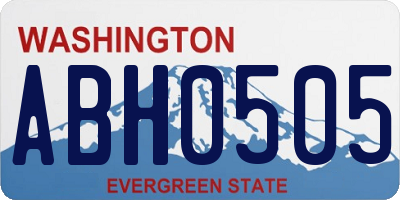 WA license plate ABH0505