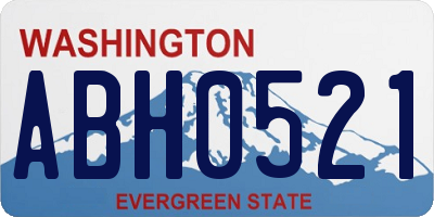 WA license plate ABH0521