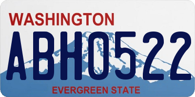WA license plate ABH0522