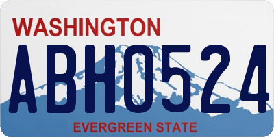 WA license plate ABH0524