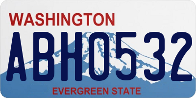 WA license plate ABH0532