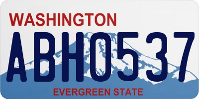 WA license plate ABH0537