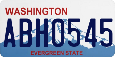 WA license plate ABH0545