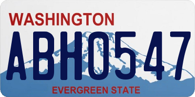 WA license plate ABH0547