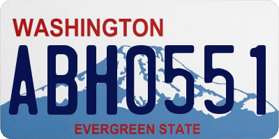 WA license plate ABH0551