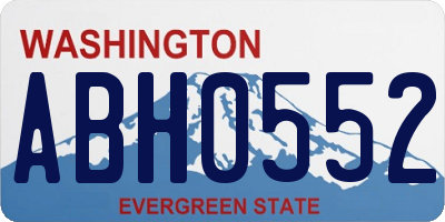 WA license plate ABH0552