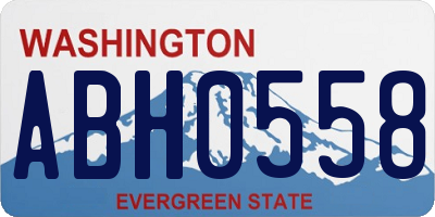 WA license plate ABH0558