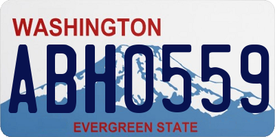 WA license plate ABH0559