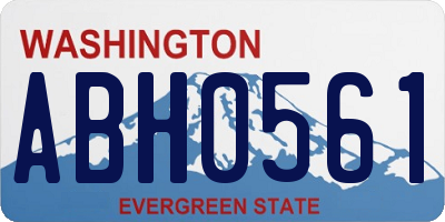 WA license plate ABH0561