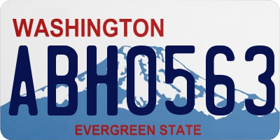 WA license plate ABH0563