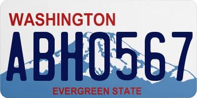 WA license plate ABH0567