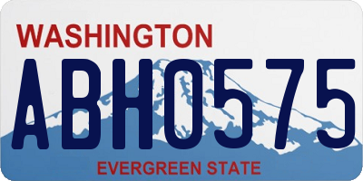 WA license plate ABH0575
