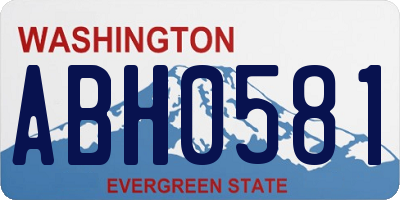 WA license plate ABH0581