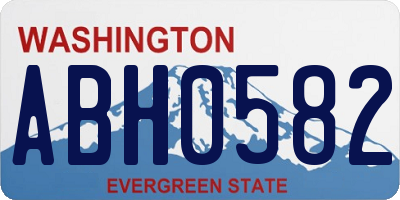 WA license plate ABH0582