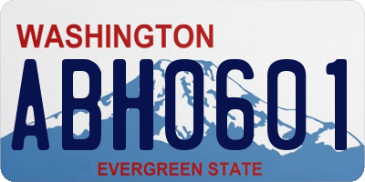 WA license plate ABH0601