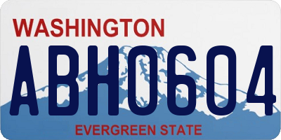 WA license plate ABH0604