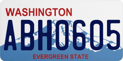 WA license plate ABH0605