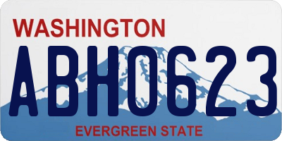 WA license plate ABH0623