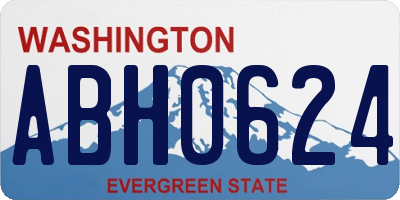 WA license plate ABH0624