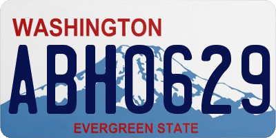 WA license plate ABH0629