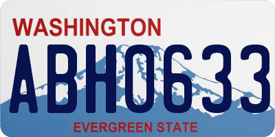 WA license plate ABH0633