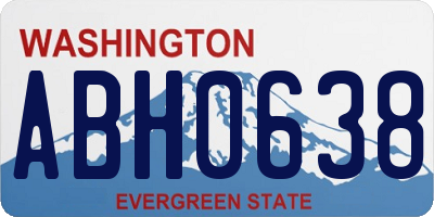 WA license plate ABH0638