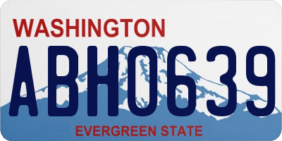 WA license plate ABH0639