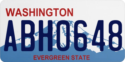 WA license plate ABH0648