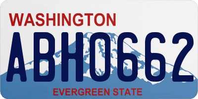 WA license plate ABH0662