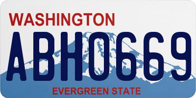 WA license plate ABH0669