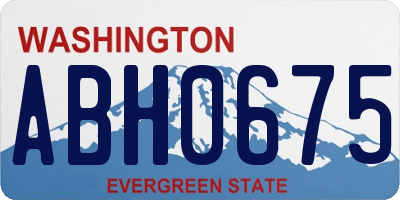 WA license plate ABH0675