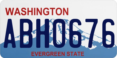 WA license plate ABH0676