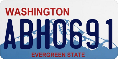 WA license plate ABH0691