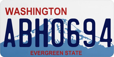 WA license plate ABH0694