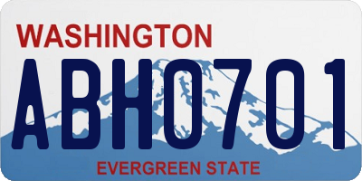 WA license plate ABH0701