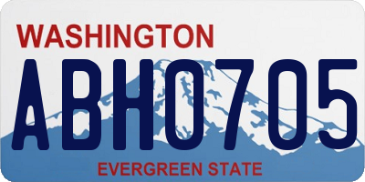 WA license plate ABH0705