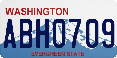 WA license plate ABH0709