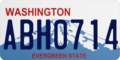 WA license plate ABH0714
