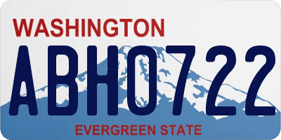 WA license plate ABH0722
