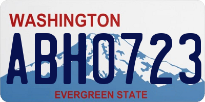 WA license plate ABH0723