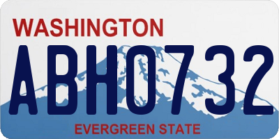 WA license plate ABH0732