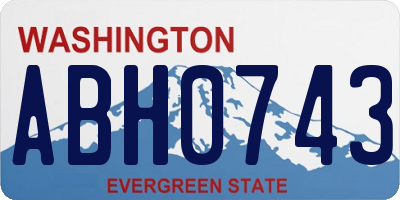 WA license plate ABH0743