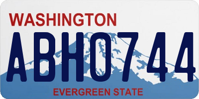 WA license plate ABH0744